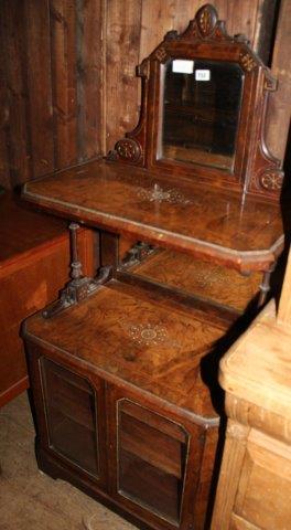 Victorian burr walnut music cabinet